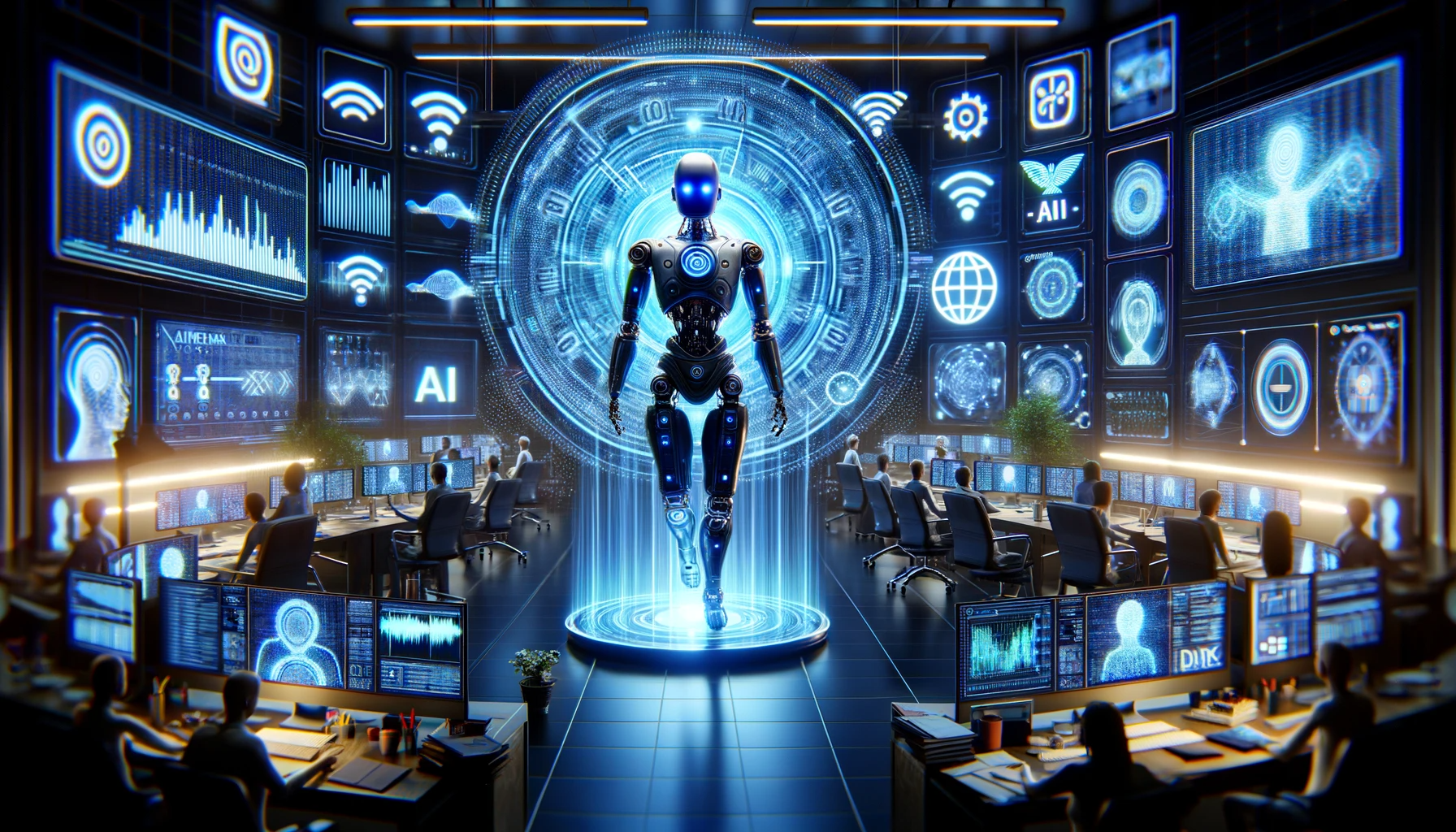 DALL·E-2023-11-28-22.46.38-A-visionary-scene-titled-The-Role-of-AI-in-Creating-Dynamic-Brand-Voices.-The-image-portrays-a-futuristic-setting-where-AI-technology-is-used-to-cra