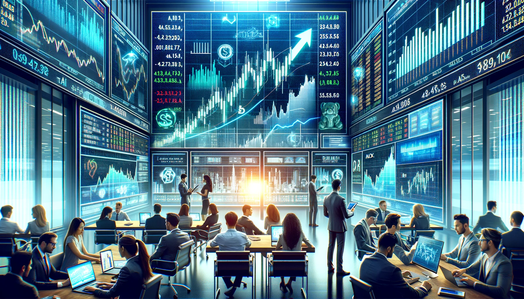 DALL·E-2023-12-07-22.08.53-A-high-resolution-and-compelling-image-for-the-title-The-Rise-of-AI-Stocks_-What-Marketers-Need-to-Know.-The-image-should-feature-a-visually-strikin